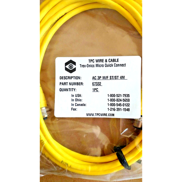 Quick-Connex Trex-Onics 67332 4 Meter PLC Micro Connect Cable TPC Wire Cable NEW - Picture 3 of 3